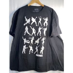 Fortnite Graphic Print Tee Novelty Black 3X Character Dance Short Sleeve T-Shirt